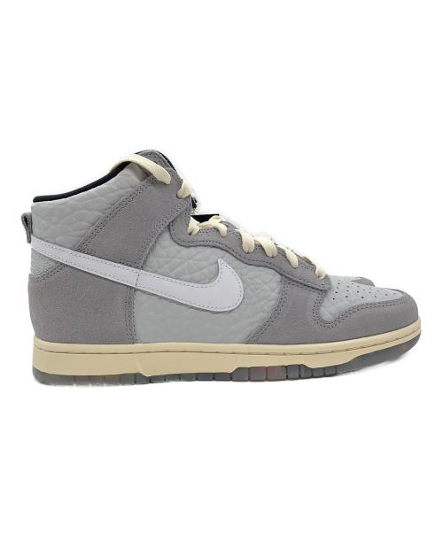 NIKE（ナイキ）NIKE (ナイキ) ハイカットスニーカー　NIKE DUNK HI PRM（ナイキ ダンク ハイ プレミアム） ライトグレー サイズ:26cmの古着・服飾アイテム
