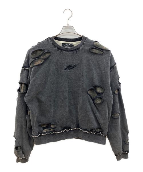 PSYCHO NATION（サイコネーション）PSYCHO NATION (サイコネーション) ダメージスウェット チャコールグレー サイズ:46の古着・服飾アイテム