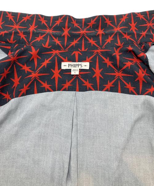 PHIPPS（フィップス）PHIPPS (フィップス) 半袖シャツ ブラック×レッド サイズ:Lの古着・服飾アイテム