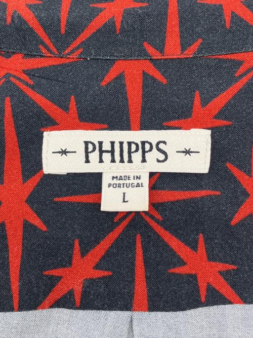 PHIPPS（フィップス）PHIPPS (フィップス) 半袖シャツ ブラック×レッド サイズ:Lの古着・服飾アイテム