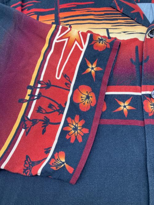 PHIPPS（フィップス）PHIPPS (フィップス) 半袖シャツ ブラック×レッド サイズ:Lの古着・服飾アイテム