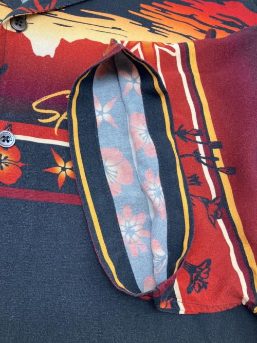 PHIPPS（フィップス）PHIPPS (フィップス) 半袖シャツ ブラック×レッド サイズ:Lの古着・服飾アイテム