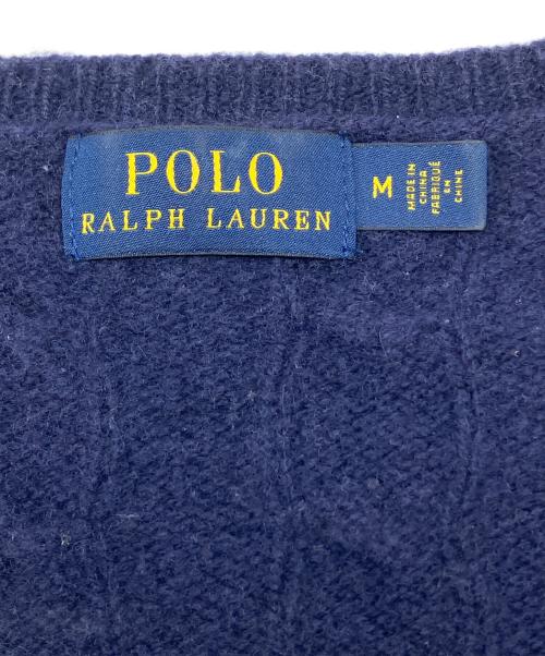 POLO RALPH LAUREN（ポロ・ラルフローレン）POLO RALPH LAUREN (ポロ・ラルフローレン) 厚手ニット　カシミヤ混 ネイビー サイズ:Ｍの古着・服飾アイテム