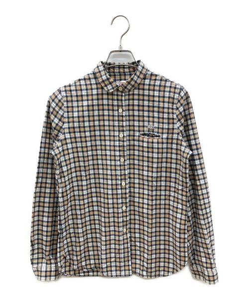 LACOSTE LIVE（ラコステライブ）LACOSTE LIVE (ラコステライブ) 長袖シャツ ネイビー×ホワイト サイズ:Ｍの古着・服飾アイテム
