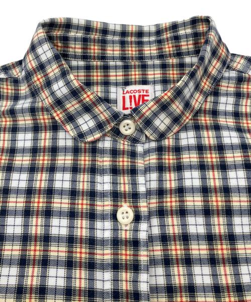 LACOSTE LIVE（ラコステライブ）LACOSTE LIVE (ラコステライブ) 長袖シャツ ネイビー×ホワイト サイズ:Ｍの古着・服飾アイテム