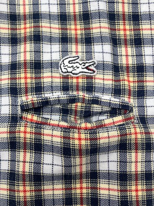 LACOSTE LIVE（ラコステライブ）LACOSTE LIVE (ラコステライブ) 長袖シャツ ネイビー×ホワイト サイズ:Ｍの古着・服飾アイテム