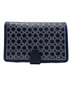Kate Spadeケイトスペード）の古着「スペード リンク ミディアム コンパクト バイフォールド ウォレット（Spade Link Medium Compact Bifold Wallet）」｜ブルー