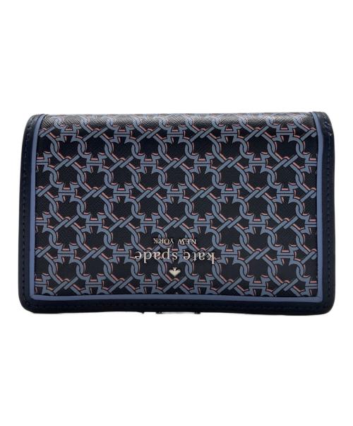 Kate Spade（ケイトスペード）Kate Spade (ケイトスペード) スペード リンク ミディアム コンパクト バイフォールド ウォレット（Spade Link Medium Compact Bifold Wallet） ブルーの古着・服飾アイテム