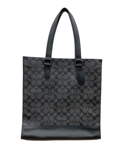 COACH（コーチ）COACH (コーチ) シグネチャー　トートバッグ ブラック×グレーの古着・服飾アイテム