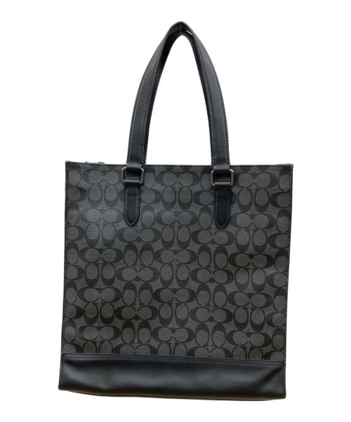 COACH（コーチ）COACH (コーチ) シグネチャー　トートバッグ ブラック×グレーの古着・服飾アイテム