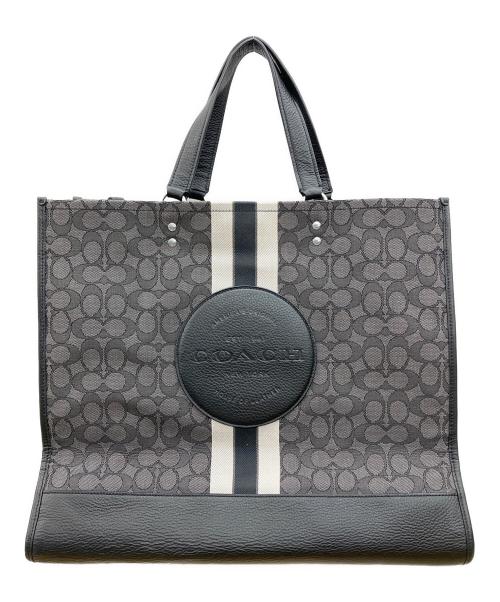COACH（コーチ）COACH (コーチ) デンプシー トート　シグネチャー ジャカード ウィズ ストライプ アンド ブラック×グレーの古着・服飾アイテム
