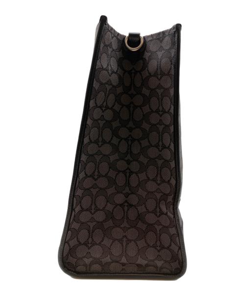 COACH（コーチ）COACH (コーチ) デンプシー トート　シグネチャー ジャカード ウィズ ストライプ アンド ブラック×グレーの古着・服飾アイテム