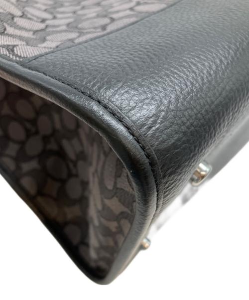 COACH（コーチ）COACH (コーチ) デンプシー トート　シグネチャー ジャカード ウィズ ストライプ アンド ブラック×グレーの古着・服飾アイテム
