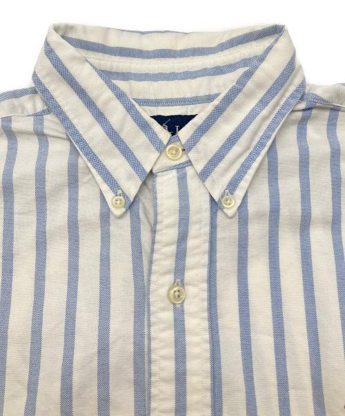 RALPH LAUREN（ラルフローレン）RALPH LAUREN (ラルフローレン) 半袖シャツ ホワイト×ブルー サイズ:Ｍの古着・服飾アイテム
