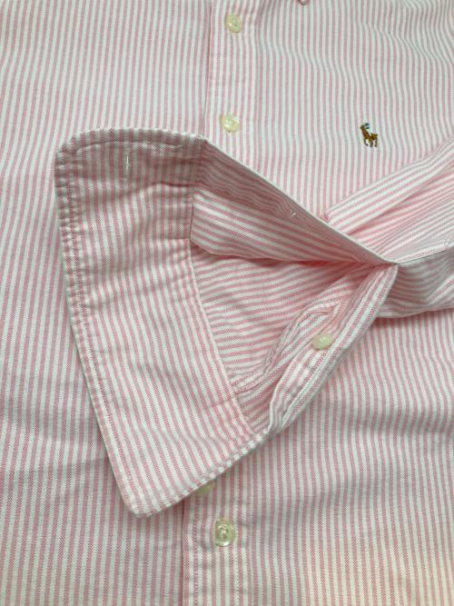 RALPH LAUREN（ラルフローレン）RALPH LAUREN (ラルフローレン) 長袖シャツ ピンク×ホワイト サイズ:2の古着・服飾アイテム