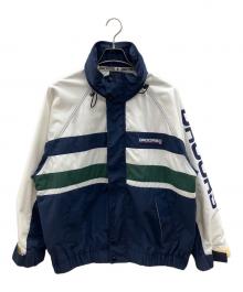 DROORS（ドロアーズ）の古着「ジップジャケット　古着」｜ネイビー×ホワイト×グリーン