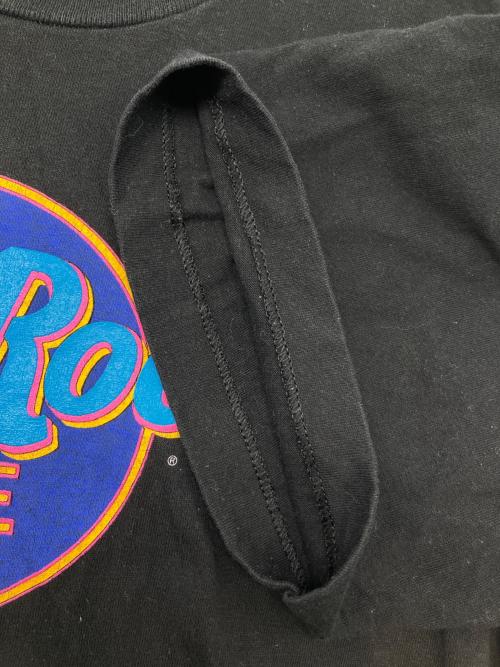 Hard Rock cafe（ハードロックカフェ）Hard Rock cafe (ハードロックカフェ) 90sロゴプリントTシャツ ブラック サイズ:Lの古着・服飾アイテム