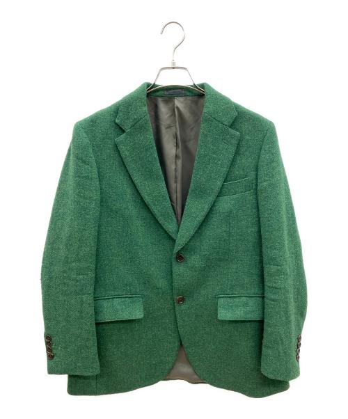 Harris Tweed（ハリスツイード）Harris Tweed (ハリスツイード) ウールテーラードジャケット グリーン サイズ:Lの古着・服飾アイテム