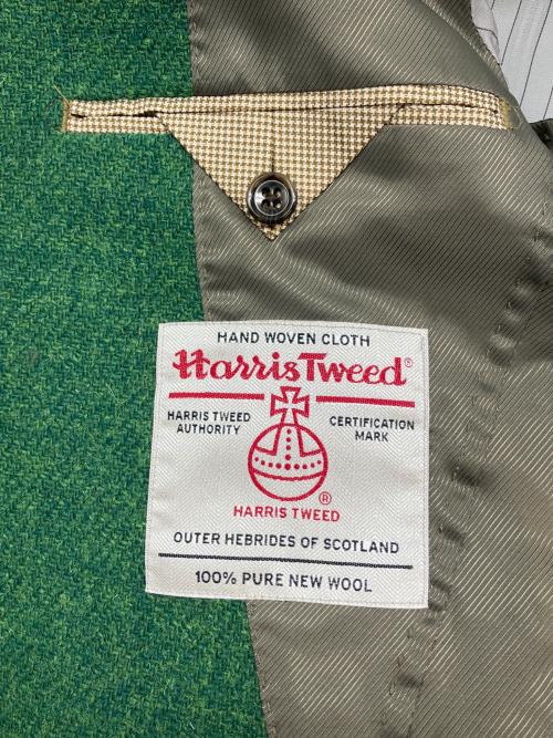 Harris Tweed（ハリスツイード）Harris Tweed (ハリスツイード) ウールテーラードジャケット グリーン サイズ:Lの古着・服飾アイテム