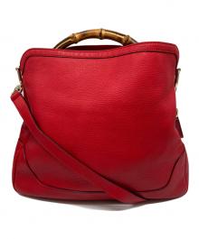 GUCCI（グッチ）の古着「バンブー 2WAYトートバッグ」｜レッド