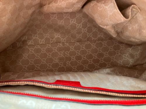 GUCCI（グッチ）GUCCI (グッチ) バンブー 2WAYトートバッグ レッドの古着・服飾アイテム