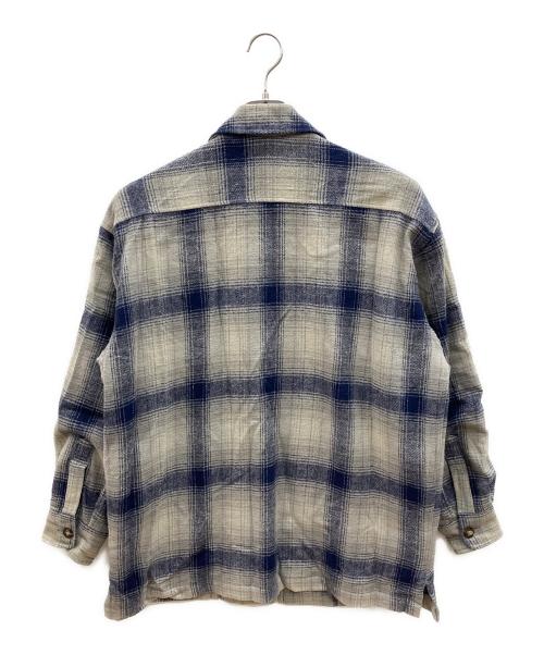 LUCKY STRIKE（ラッキーストライク）LUCKY STRIKE (ラッキーストライク) 90sシャツジャケット グレー×ネイビー サイズ:Ｍの古着・服飾アイテム