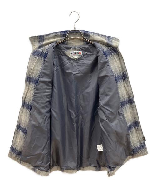 LUCKY STRIKE（ラッキーストライク）LUCKY STRIKE (ラッキーストライク) 90sシャツジャケット グレー×ネイビー サイズ:Ｍの古着・服飾アイテム