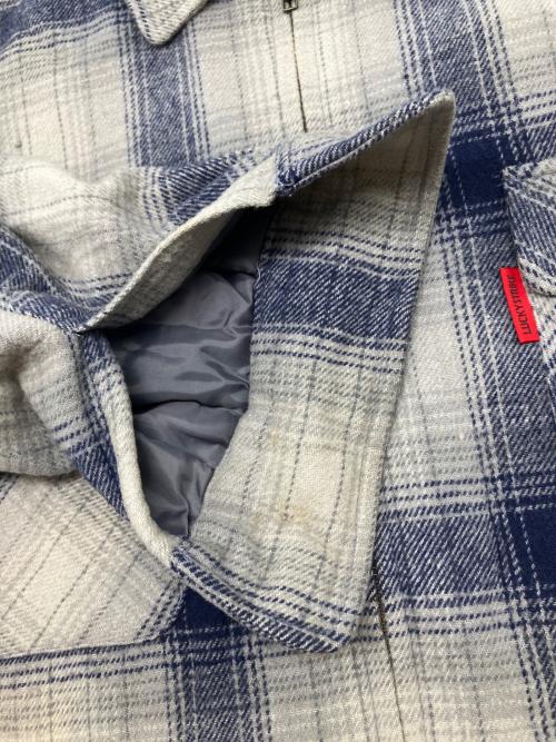 LUCKY STRIKE（ラッキーストライク）LUCKY STRIKE (ラッキーストライク) 90sシャツジャケット グレー×ネイビー サイズ:Ｍの古着・服飾アイテム
