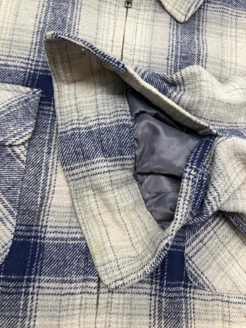 LUCKY STRIKE（ラッキーストライク）LUCKY STRIKE (ラッキーストライク) 90sシャツジャケット グレー×ネイビー サイズ:Ｍの古着・服飾アイテム