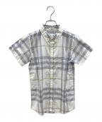 BURBERRY CHILDRENバーバリー チルドレン）の古着「半袖シャツ」｜ホワイト×グレー