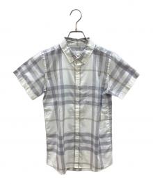 BURBERRY CHILDREN（バーバリー チルドレン）の古着「半袖シャツ」｜ホワイト×グレー