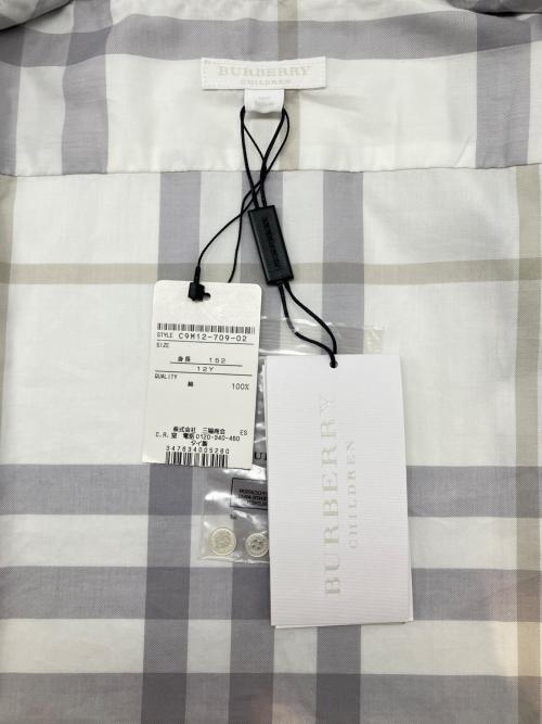 BURBERRY CHILDREN（バーバリー チルドレン）BURBERRY CHILDREN (バーバリー チルドレン) 半袖シャツ ホワイト×グレー サイズ:12Y(152cm)の古着・服飾アイテム