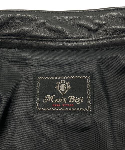 MEN'S BIGI（メンズビギ）MEN'S BIGI (メンズビギ) ラムレザージャケット ブラック サイズ:3の古着・服飾アイテム