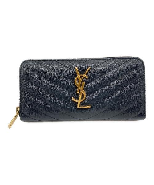 Saint Laurent Paris（サンローランパリ）Saint Laurent Paris (サンローランパリ) モノグラム フルジップウォレット ブラックの古着・服飾アイテム