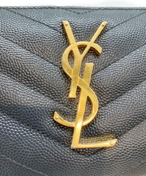 Saint Laurent Paris（サンローランパリ）Saint Laurent Paris (サンローランパリ) モノグラム フルジップウォレット ブラックの古着・服飾アイテム