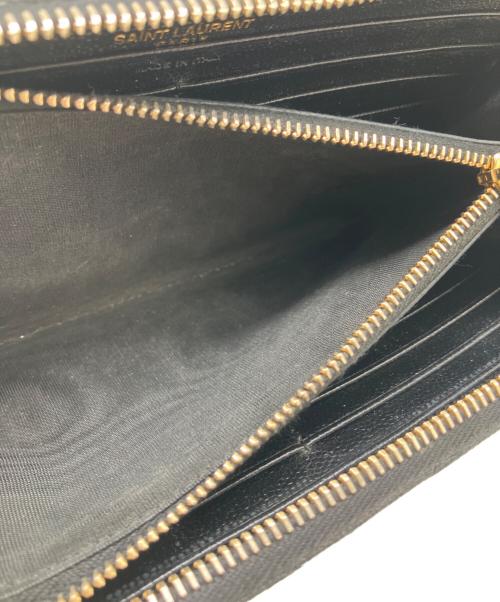 Saint Laurent Paris（サンローランパリ）Saint Laurent Paris (サンローランパリ) モノグラム フルジップウォレット ブラックの古着・服飾アイテム