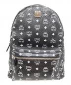 MCMエムシーエム）の古着「STARK BACKPACK MEDIUM WHITE LOGO VISETOS」｜ブラック