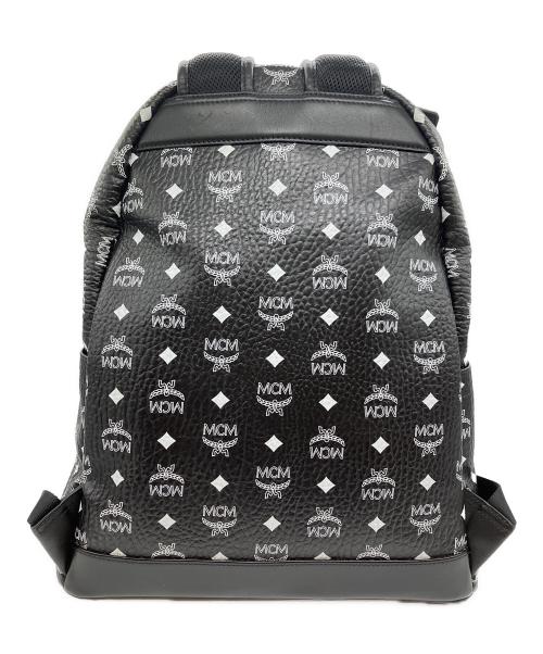 MCM（エムシーエム）MCM (エムシーエム) STARK BACKPACK MEDIUM WHITE LOGO VISETOS ブラックの古着・服飾アイテム