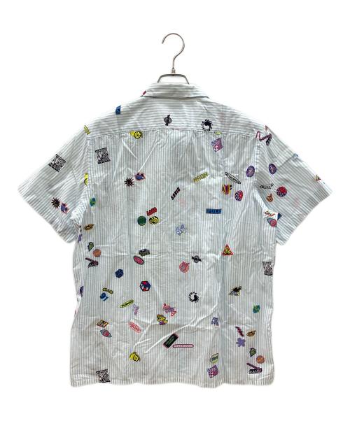 PAUL SMITH（ポールスミス）PAUL SMITH (ポールスミス) 半袖シャツ ホワイト×ブルー サイズ:Lの古着・服飾アイテム