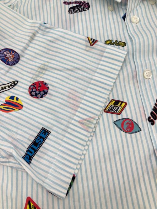 PAUL SMITH（ポールスミス）PAUL SMITH (ポールスミス) 半袖シャツ ホワイト×ブルー サイズ:Lの古着・服飾アイテム