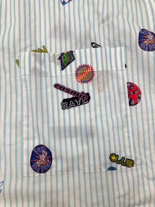 PAUL SMITH（ポールスミス）PAUL SMITH (ポールスミス) 半袖シャツ ホワイト×ブルー サイズ:Lの古着・服飾アイテム