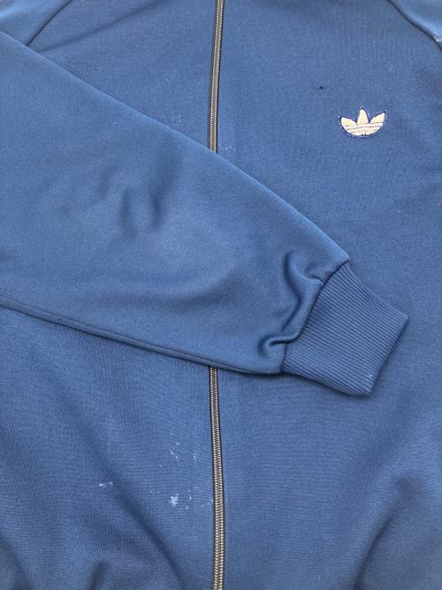 adidas（アディダス）adidas (アディダス) 80Sトラックジャケット　デサント製 ブルー サイズ:4号の古着・服飾アイテム