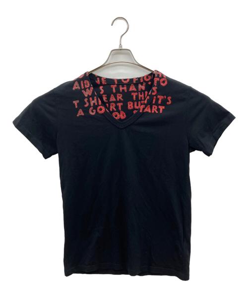 MM6 Maison Margiela（エムエムシックスメゾンマルジェラ）MM6 Maison Margiela (エムエムシックスメゾンマルジェラ) 半袖カットソー　Y2K ブラック×レッド サイズ:XSの古着・服飾アイテム