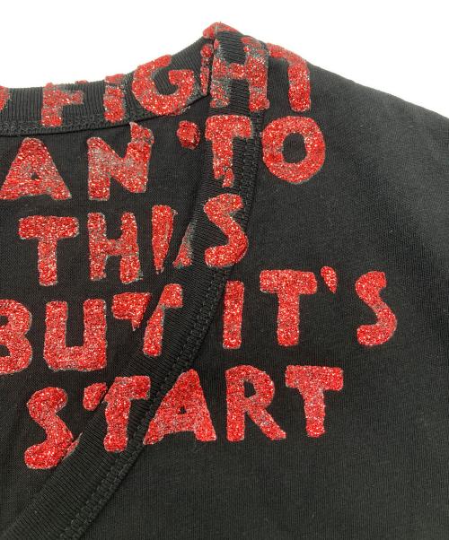 MM6 Maison Margiela（エムエムシックスメゾンマルジェラ）MM6 Maison Margiela (エムエムシックスメゾンマルジェラ) 半袖カットソー　Y2K ブラック×レッド サイズ:XSの古着・服飾アイテム