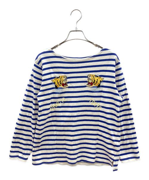 BEAMS（ビームス）BEAMS (ビームス) 東洋 TAILOR TOYO 長袖カットソー ブルー×ホワイト サイズ:不明の古着・服飾アイテム