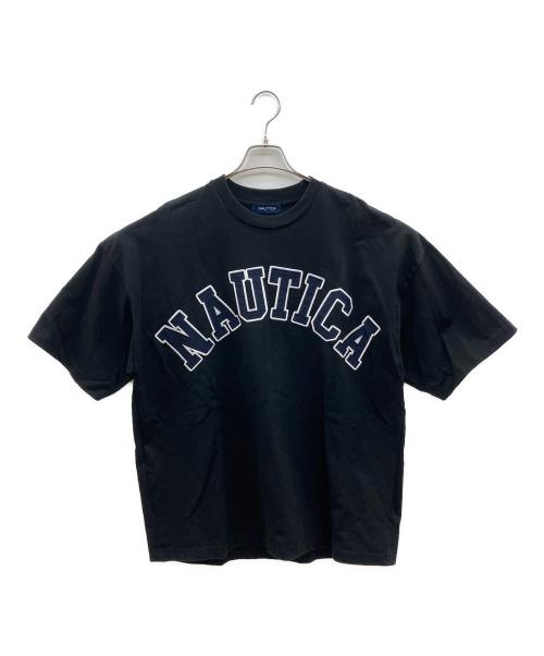 NAUTICA（ノーティカ）NAUTICA (ノーティカ) 半袖カットソー　アーチロゴショートスリーブTシャツ ブラック サイズ:Lの古着・服飾アイテム