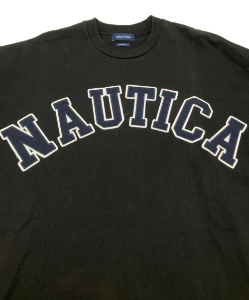 NAUTICA（ノーティカ）NAUTICA (ノーティカ) 半袖カットソー　アーチロゴショートスリーブTシャツ ブラック サイズ:Lの古着・服飾アイテム