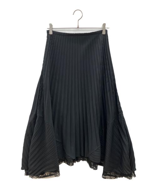 ISSEY MIYAKE WHITE LABEL（イッセイミヤケホワイトレーベル）ISSEY MIYAKE WHITE LABEL (イッセイミヤケホワイトレーベル) レースライニングプリーツスカート ブラック サイズ:2の古着・服飾アイテム