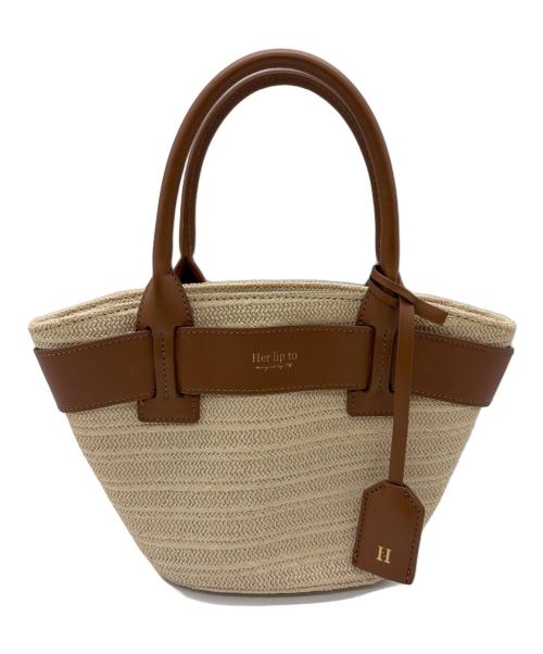 HER LIP TO（ハーリップトゥ）Her lip to (ハーリップトゥ) Palma Mini Tote Bag ベージュ×ブラウンの古着・服飾アイテム