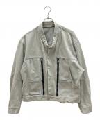 Essayエッセイ）の古着「デニムジャケット　FOLD COLLAR DENIM JACKET」｜グレー